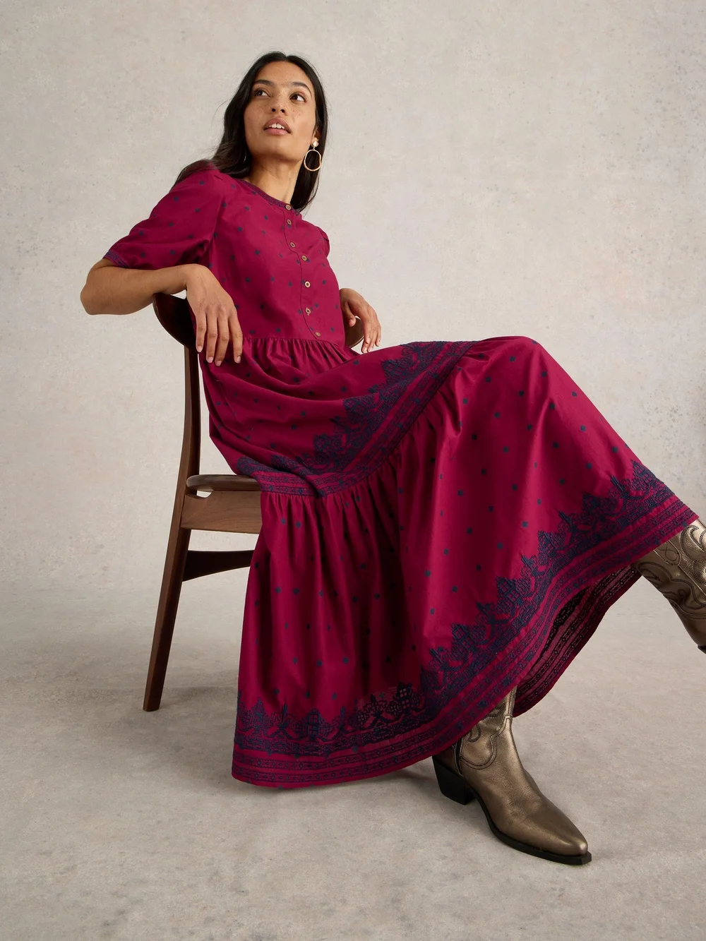 Robe brodée Polly - Red Mlt - 52 Image 1