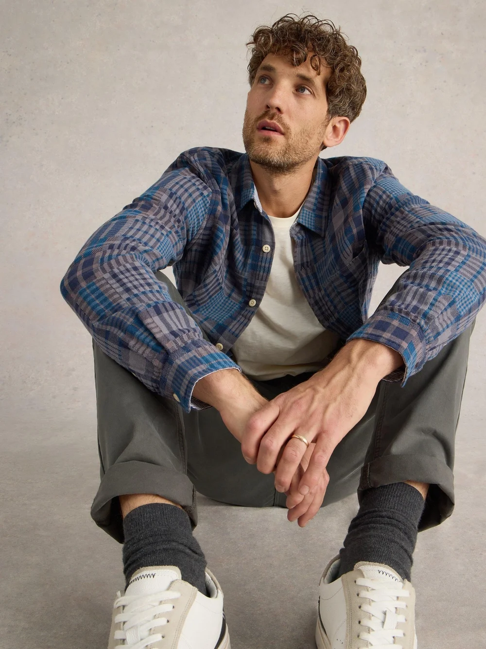 Chemise patchwork à carreaux - Grey Mlt - XS Image 1