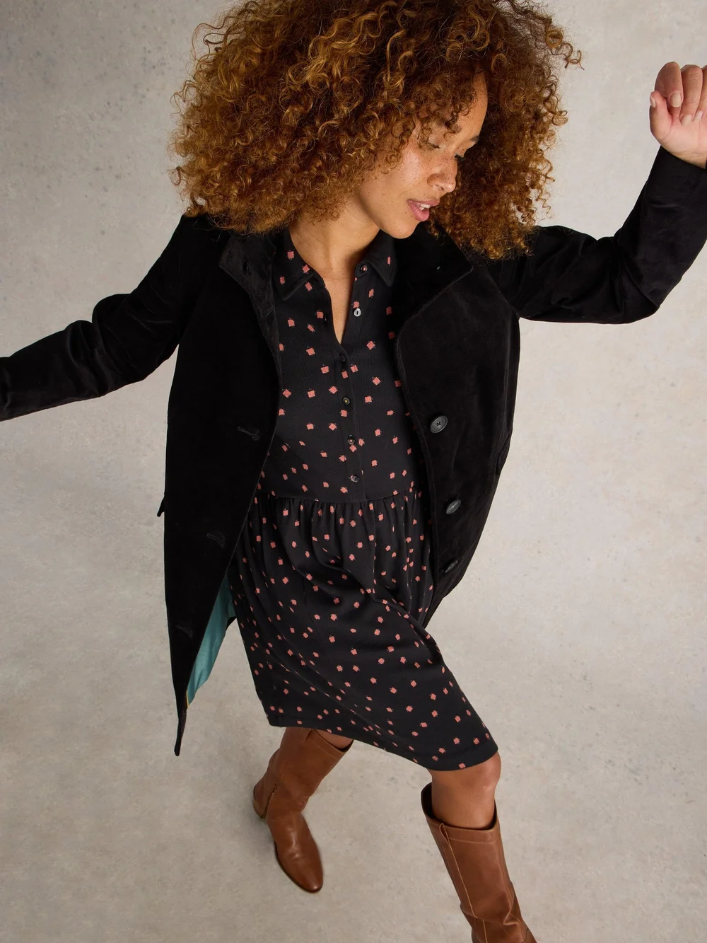 Manteau En Velours Karla - Pure Blk - 44/R Image 1