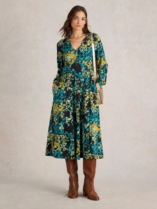 Robe midi en jersey Megan - Blk Pr - 34/R Image 2