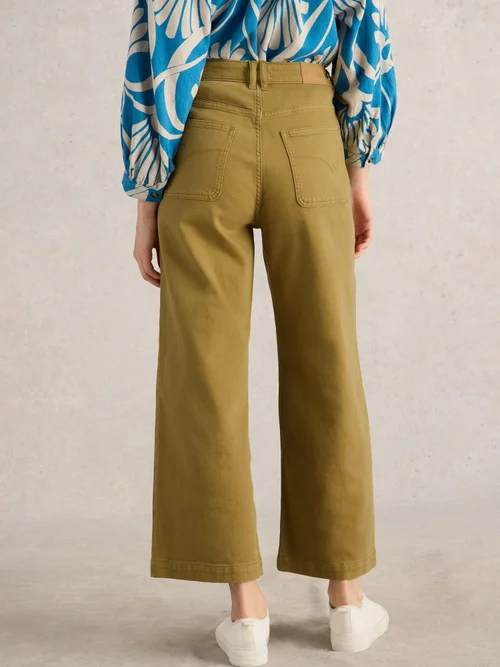 7/8-Jeans Tia mit weitem Bein - Khaki Grn - 36/R Image 4