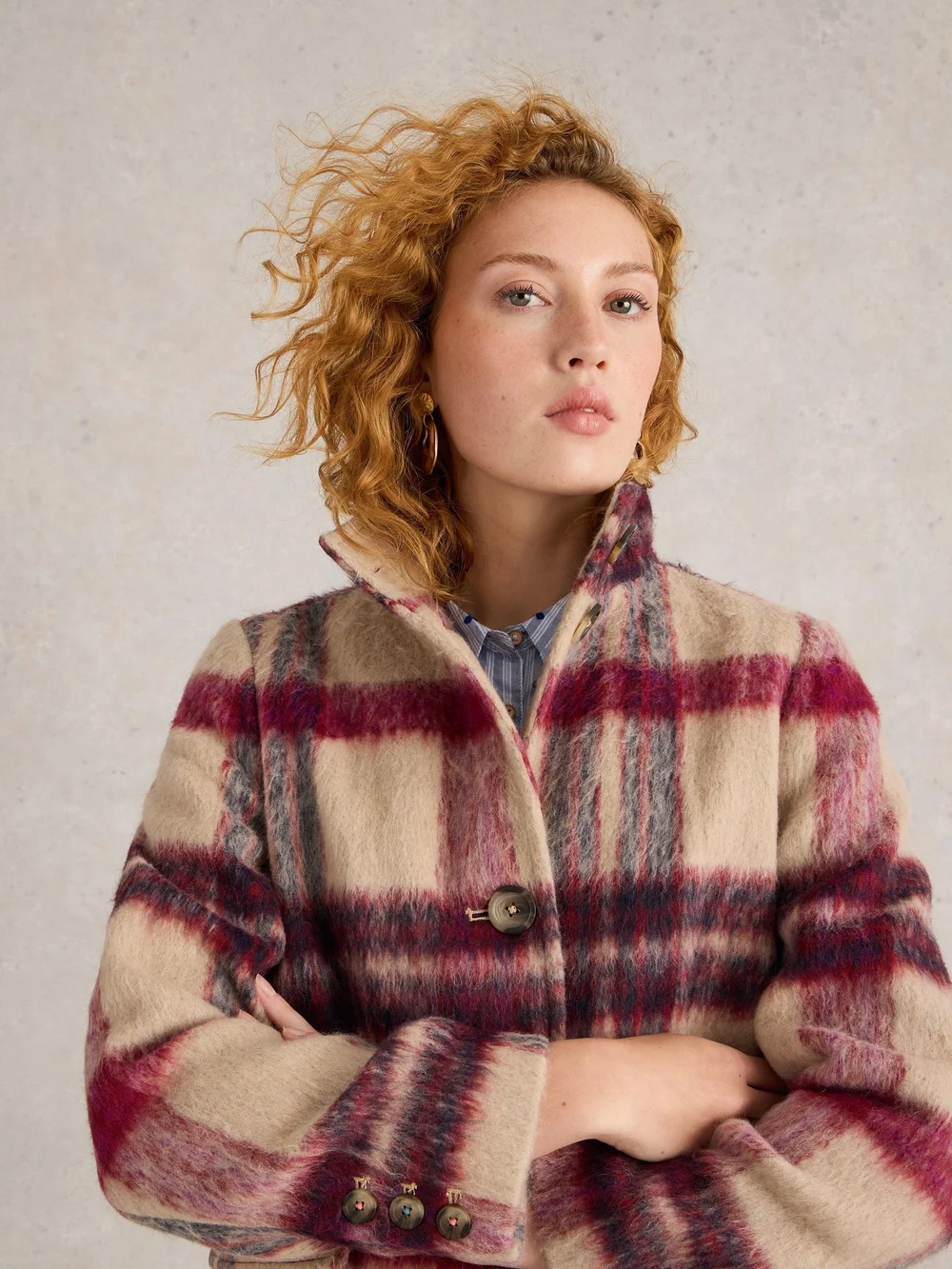 Manteau à carreaux Karla - Plum Mlt - 50/R Image 1