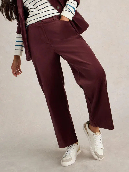 Pantalon court en velours Belle - Dk Plum - 48 Image 1