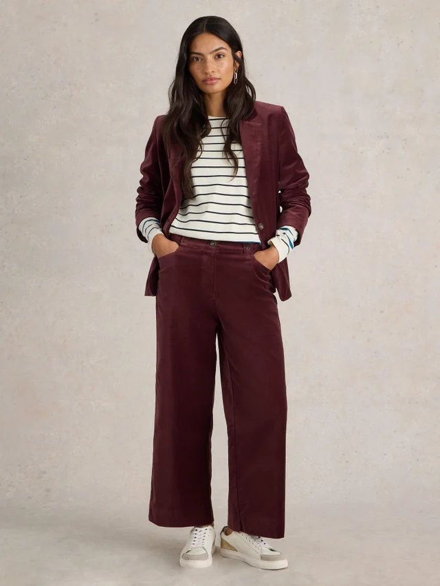 Pantalon court en velours Belle
