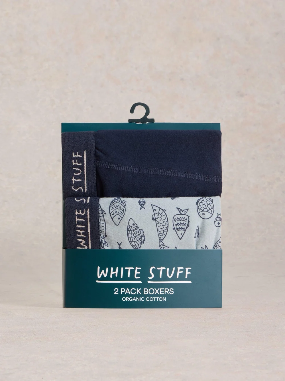 2-er Pack Boxershorts - Uni & Print - Navy Multi - XL Image 1