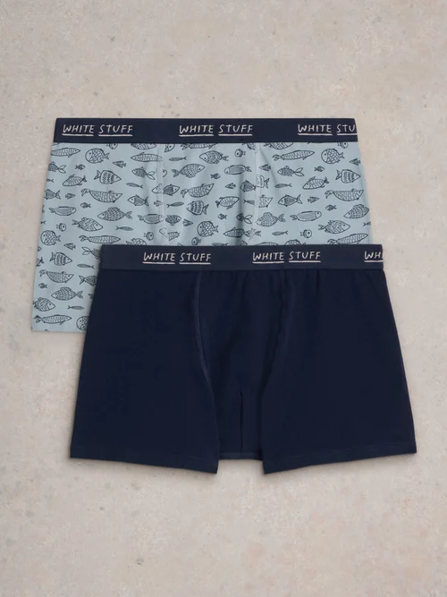 2-er Pack Boxershorts - Uni & Print - Navy Multi - XL Image 2