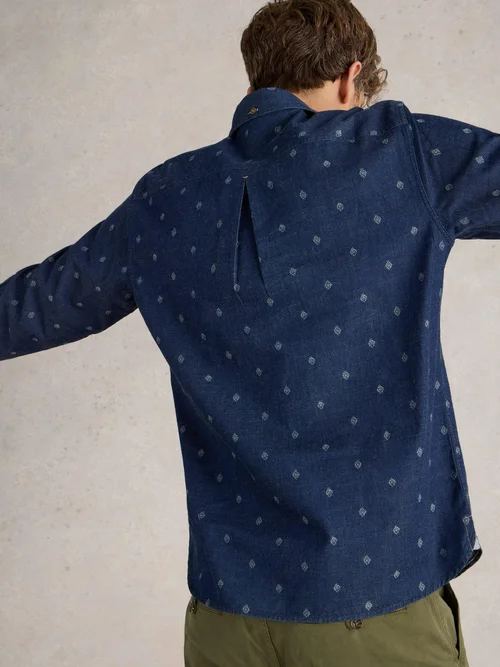 Chemise en denim dobby - Indigo Ble - XS Image 4