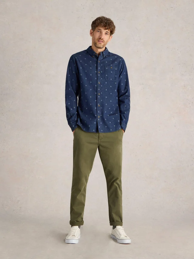 Chemise en denim dobby