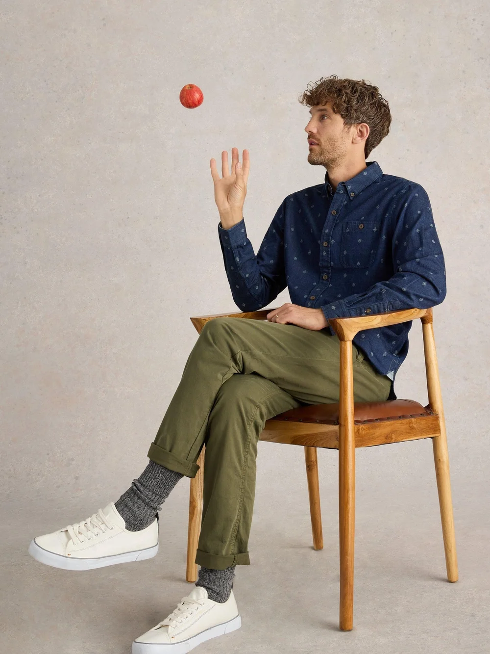 Chemise en denim dobby - Indigo Ble - XS Image 1