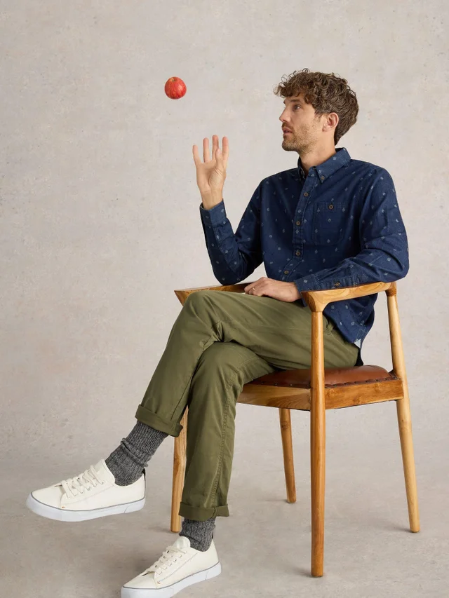 Chemise en denim dobby