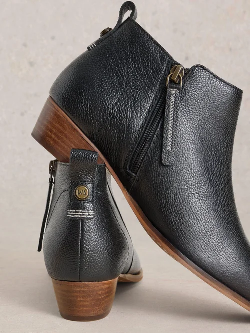 Bottines En Cuir À Large Coupe - Pure Blk - 41 Image 4