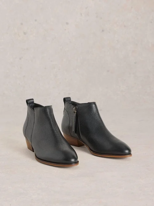 Bottines En Cuir À Large Coupe - Pure Blk - 41 Image 3
