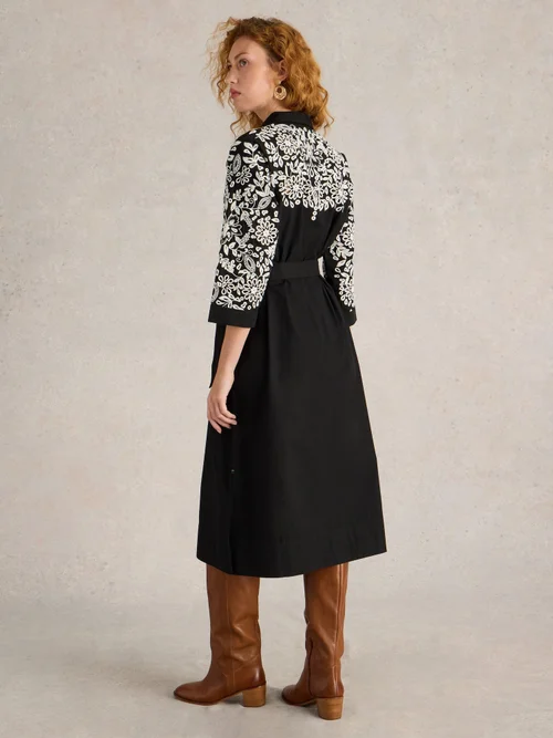 Robe chemise brodée Thyme - Blk Mlt - 52 Image 4