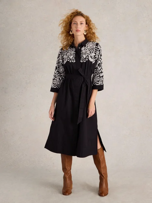 Robe chemise brodée Thyme - Blk Mlt - 52 Image 2