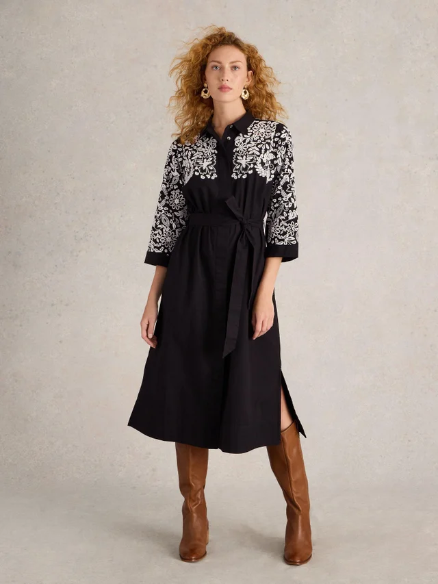 Robe chemise brodée Thyme