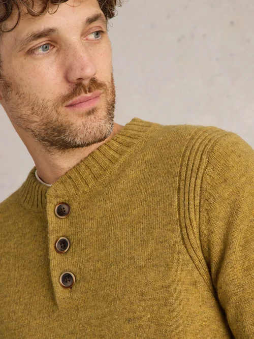 Henley en laine d'agneau - Dk Yellow - XXXL Image 3