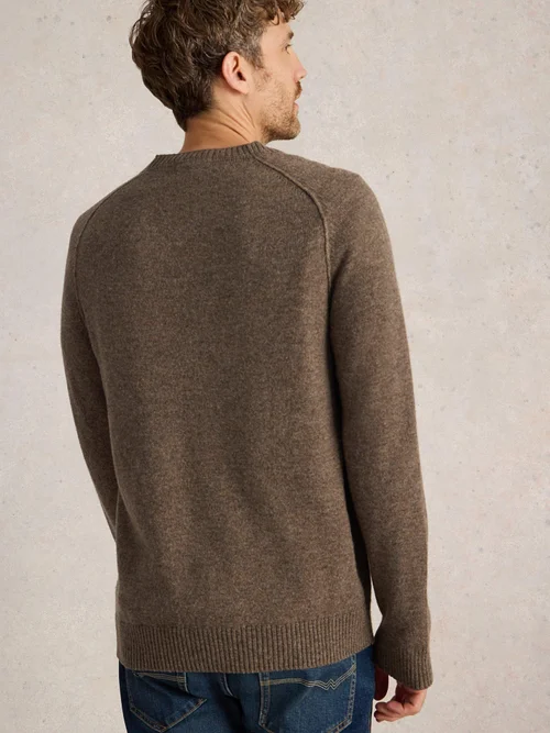 Pull à col rond en laine d'agneau - Dk Nat - XXXL Image 4