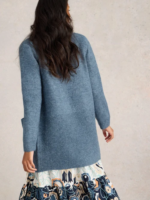 CARDIGAN LONG ERIN - Mid Blue - XL Image 4