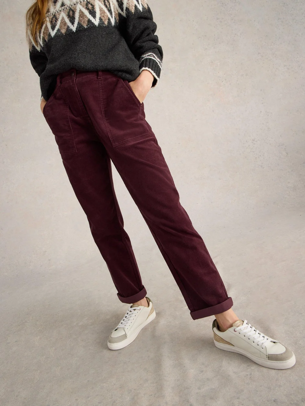 Pantalon en velours côtelé Twister - Mid Plum - 52 Image 1