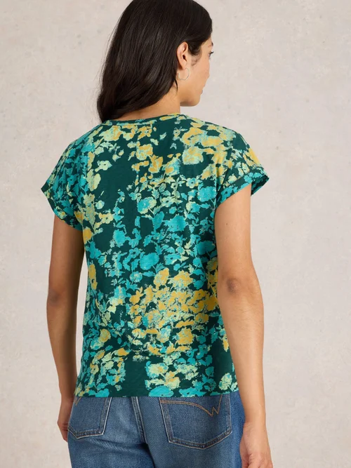 T-shirt à encolure en V NELLY - Green Pr - 52 Image 4