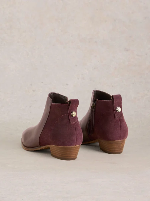 Bottines en cuir mélangé Willow - Dk Plum - 41 Image 4