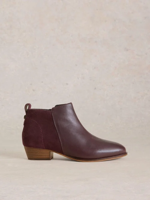 Bottines en cuir mélangé Willow - Dk Plum - 37.5 Image 1