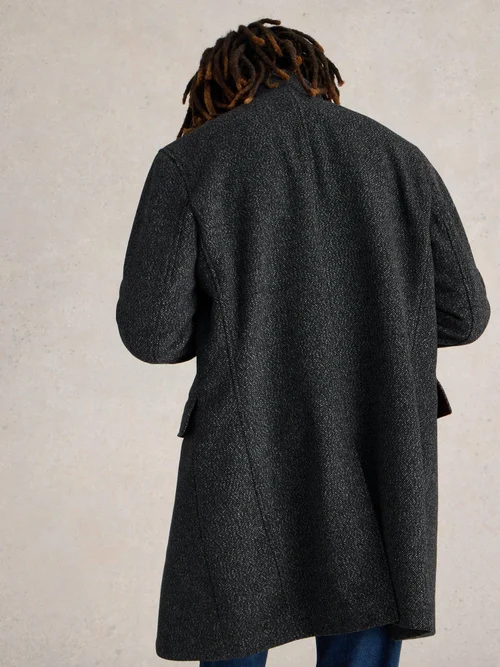 Manteau en laine à col cheminée - Dk Grey - XXL Image 4