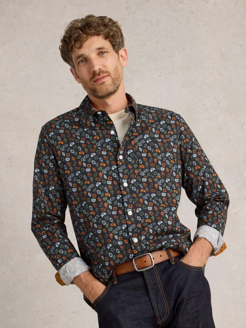 Chemise imprimée horloge - Navy Pr - M Image 3