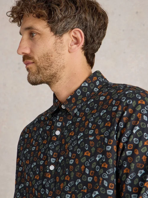 Chemise imprimée horloge - Navy Pr - M Image 1