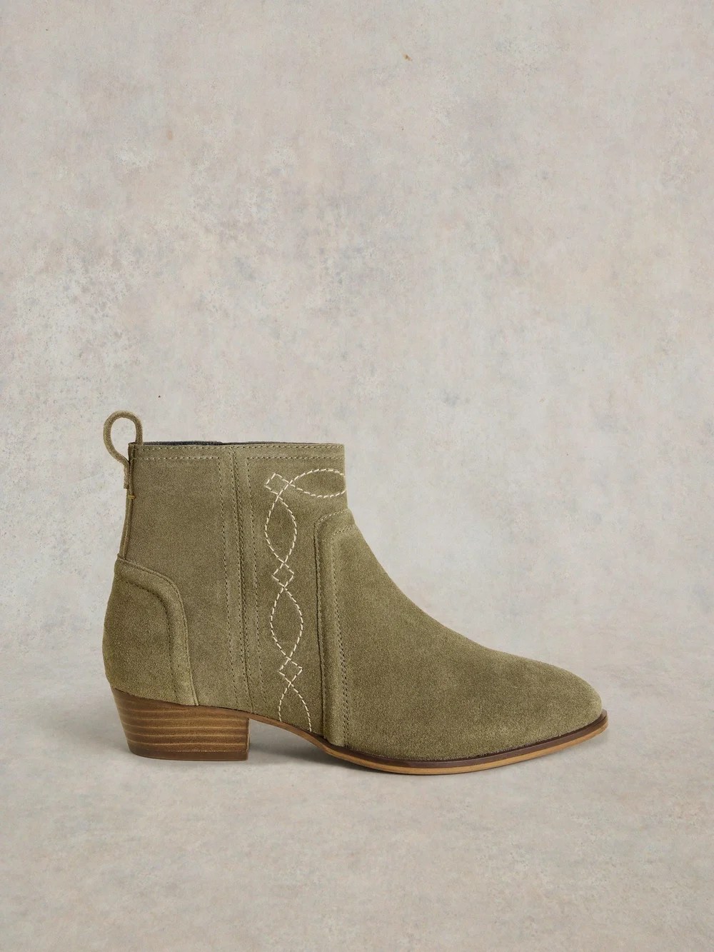 Bottines brodées Cedar - Khaki Grn - 41 Image 1