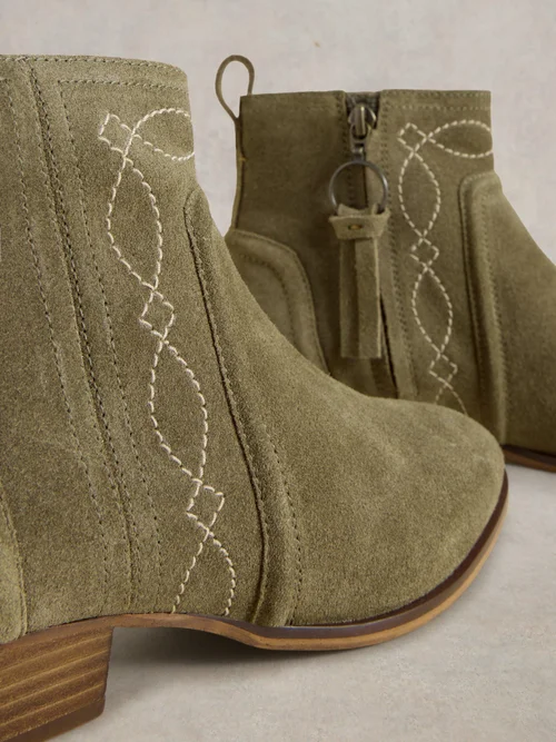 Bottines brodées Cedar - Khaki Grn - 41 Image 4