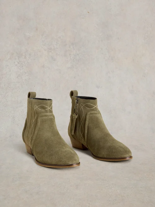 Bottines brodées Cedar - Khaki Grn - 41 Image 3