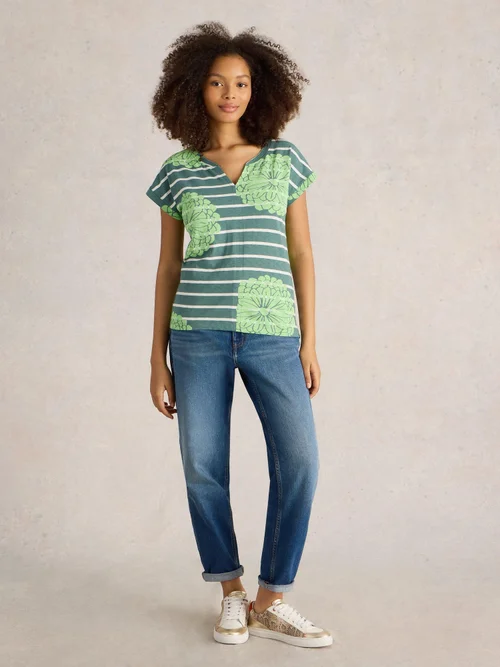 T-shirt à encolure en V NELLY - Green Mlt - 52 Image 2