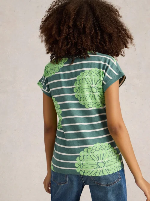 T-shirt à encolure en V NELLY - Green Mlt - 52 Image 4