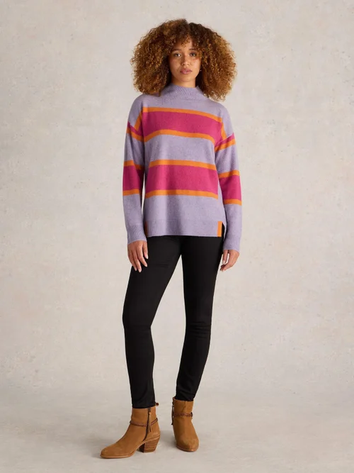 HOLLY HIGH NK STRP CASH JUMP - Purple Mlt - 52 Image 2