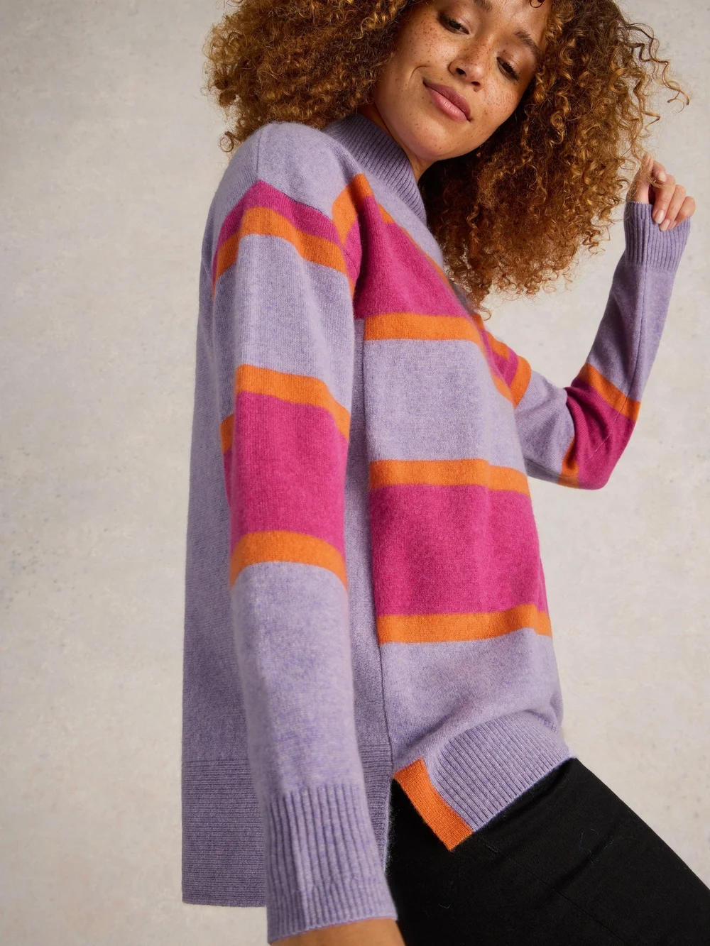 HOLLY HIGH NK STRP CASH JUMP - Purple Mlt - 52 Image 1