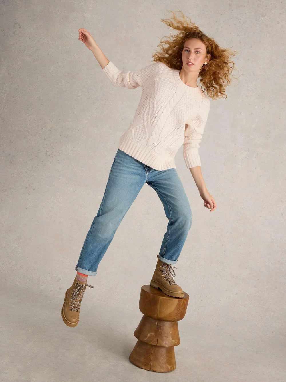 PULL À MOTIFS TRESSÉS - Lgt Nat - 52 Image 1