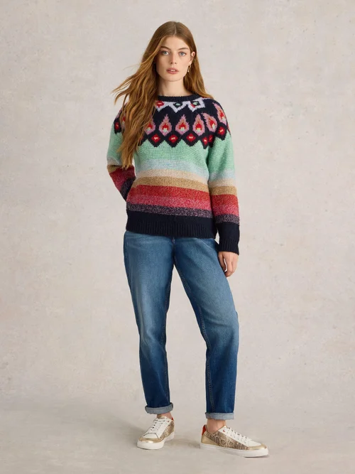 PULL NEW YORK FAIRISLE - Red Mlt - 50 Image 2