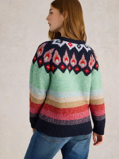 PULL NEW YORK FAIRISLE - Red Mlt - 52 Image 4