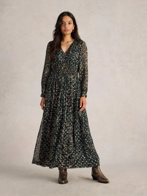 Robe longue Edie à pois métalliques - Blk Mlt - 52/R Image 2