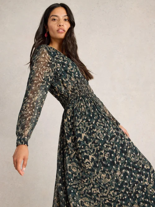 Robe longue Edie à pois métalliques - Blk Mlt - 52/R Image 1