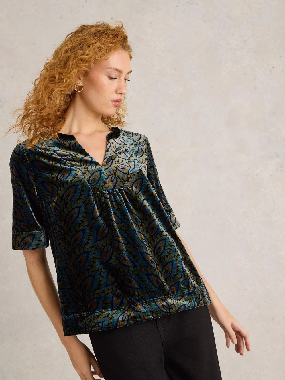 Top en velours imprimé Ash - Teal Pr - 52 Image 1