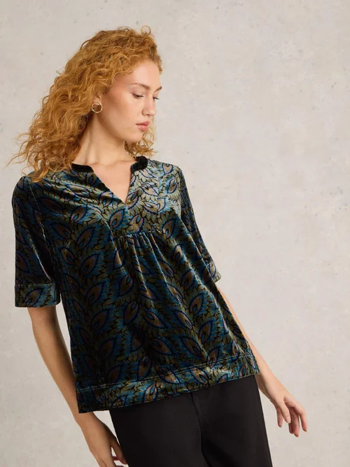 Top en velours imprimé Ash - Teal Pr - 52 Image 1
