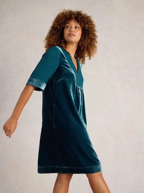 Robe en velours mélangé Ash - Dk Teal - 44/R Image 1