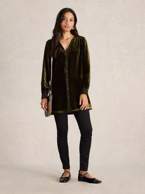 Tunique en velours olive - Khaki Grn - 42/R Image 2