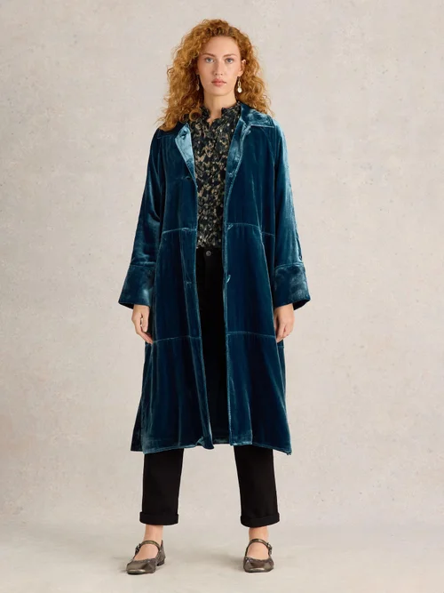 Manteau long en velours Freya - Dk Teal - XS Image 2