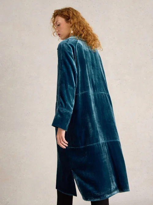 Manteau long en velours Freya - Dk Teal - XS Image 4