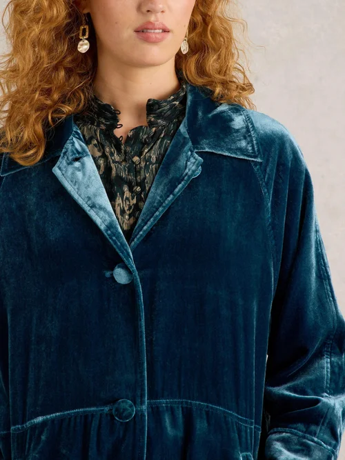 Manteau long en velours Freya - Dk Teal - XS Image 3