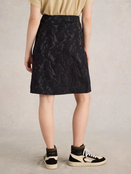 Jupe en jacquard corail - Pure Blk - 52 Image 4