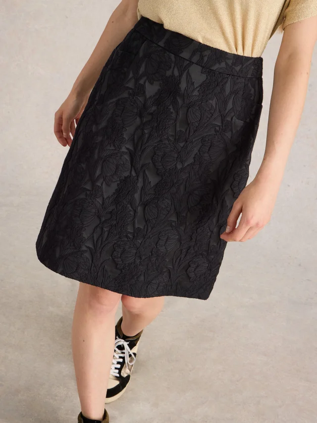 Jupe en jacquard corail